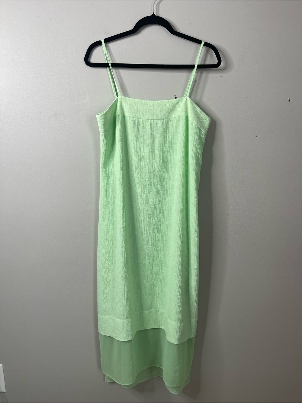 DKNY Pale Mint Green Spaghetti Strap Midi Slip Dress Sz S